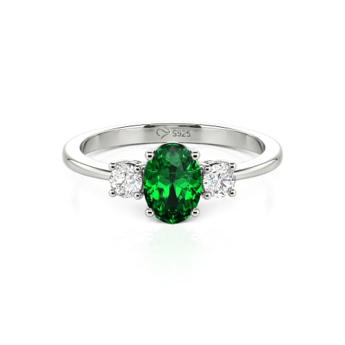 Jeulia Custom Three Stone Oval Cut Engagement Ring
