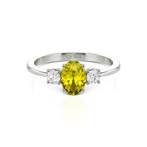 Jeulia Custom Three Stone Oval Cut Engagement Ring