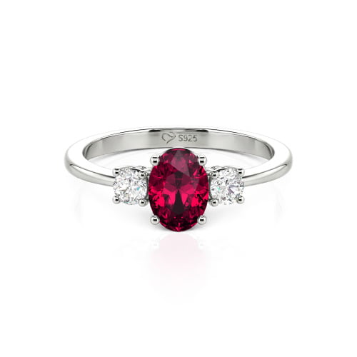 Jeulia Custom Three Stone Oval Cut Engagement Ring