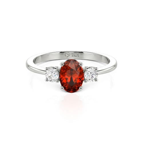 Jeulia Custom Three Stone Oval Cut Engagement Ring