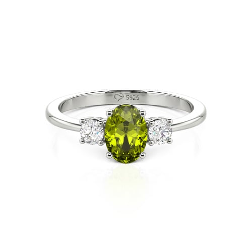 Jeulia Custom Three Stone Oval Cut Engagement Ring