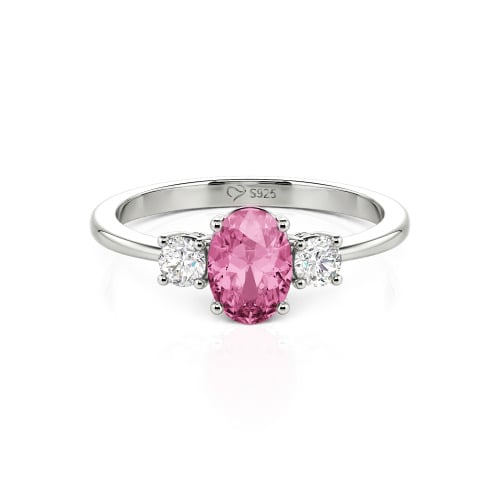 Jeulia Custom Three Stone Oval Cut Engagement Ring