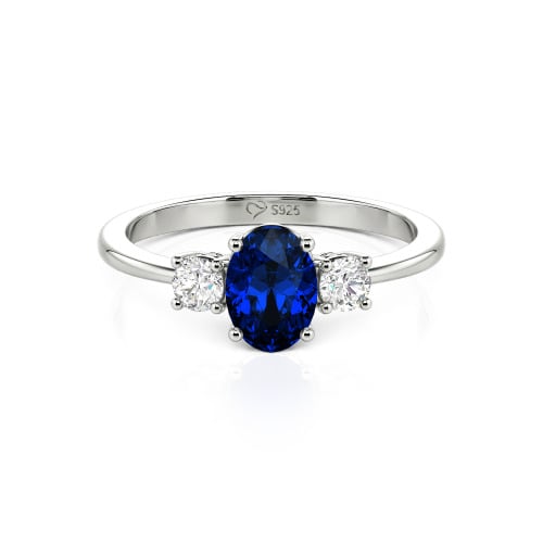 Jeulia Custom Three Stone Oval Cut Engagement Ring