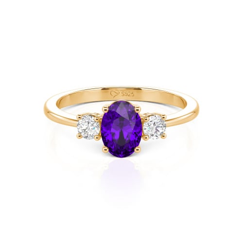 Jeulia Custom Three Stone Oval Cut Engagement Ring