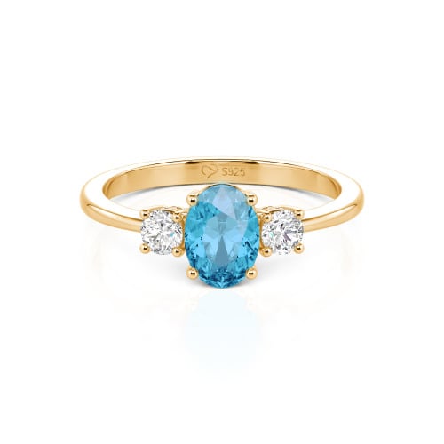 Jeulia Custom Three Stone Oval Cut Engagement Ring