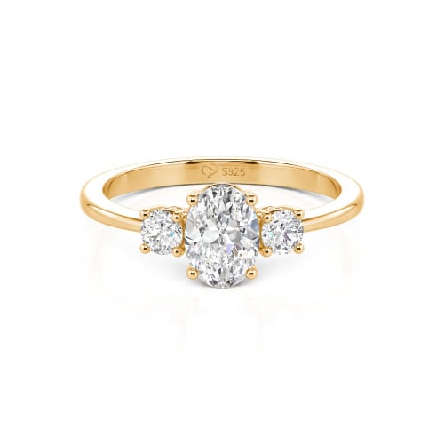 Jeulia Custom Three Stone Oval Cut Engagement Ring