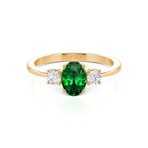 Jeulia Custom Three Stone Oval Cut Engagement Ring