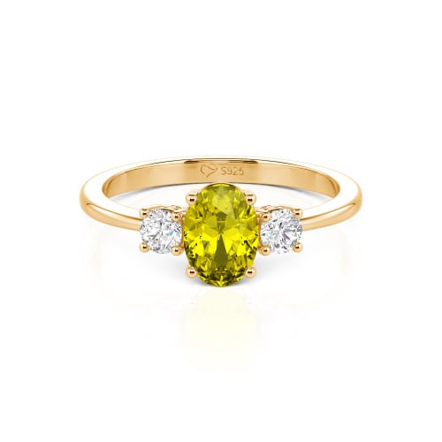 Jeulia Custom Three Stone Oval Cut Engagement Ring