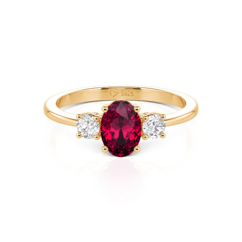 Jeulia Custom Three Stone Oval Cut Engagement Ring