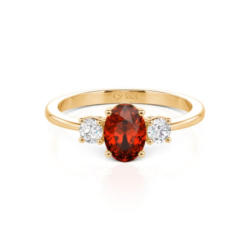 Jeulia Custom Three Stone Oval Cut Engagement Ring