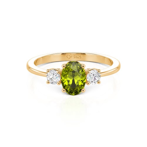 Jeulia Custom Three Stone Oval Cut Engagement Ring
