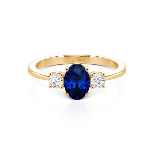 Jeulia Custom Three Stone Oval Cut Engagement Ring