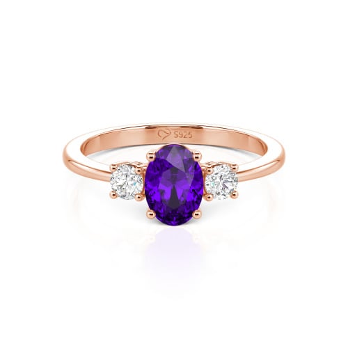 Jeulia Custom Three Stone Oval Cut Engagement Ring