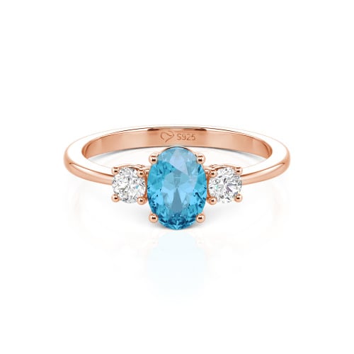 Jeulia Custom Three Stone Oval Cut Engagement Ring