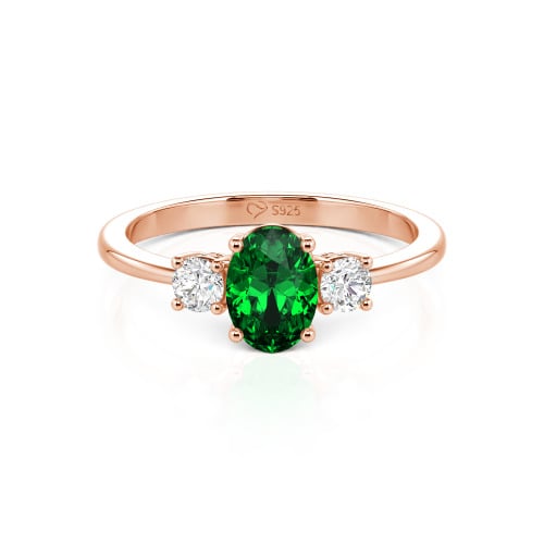 Jeulia Custom Three Stone Oval Cut Engagement Ring