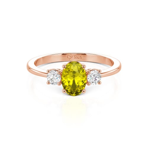 Jeulia Custom Three Stone Oval Cut Engagement Ring