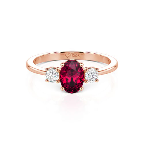 Jeulia Custom Three Stone Oval Cut Engagement Ring