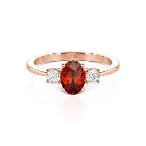 Jeulia Custom Three Stone Oval Cut Engagement Ring