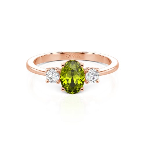 Jeulia Custom Three Stone Oval Cut Engagement Ring