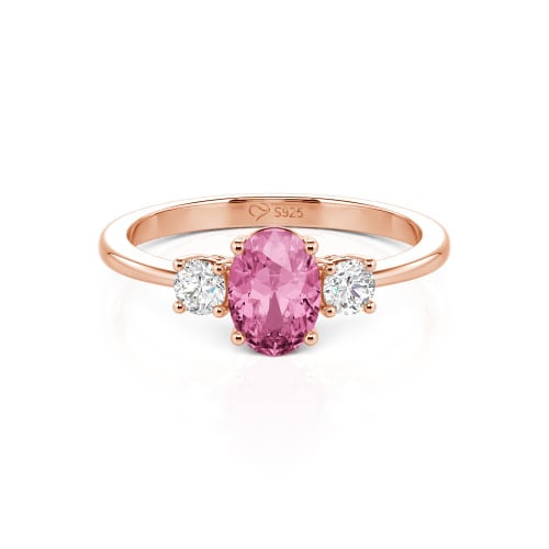 Jeulia Custom Three Stone Oval Cut Engagement Ring