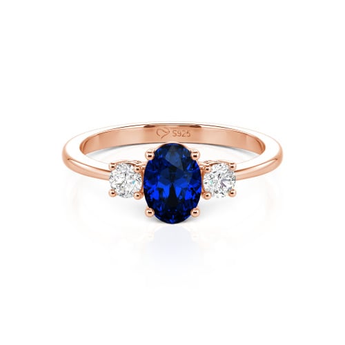 Jeulia Custom Three Stone Oval Cut Engagement Ring