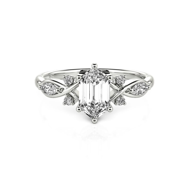 Jeulia Custom Infinity Elongated Hexagon Engagement Ring