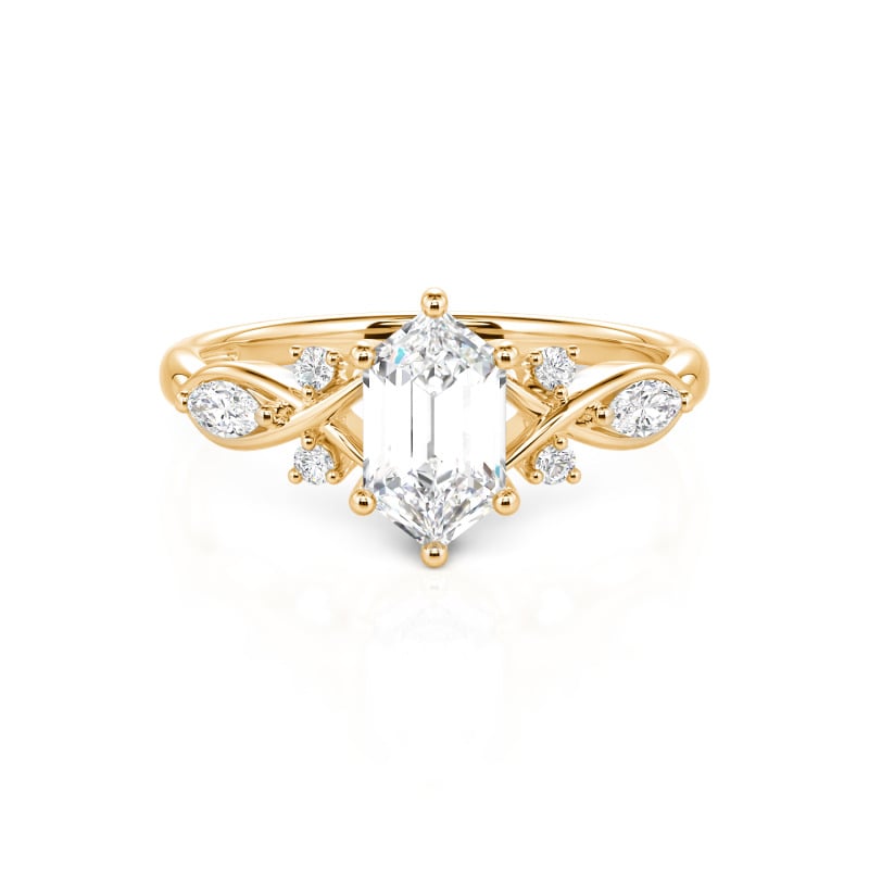 Jeulia Custom Infinity Elongated Hexagon Engagement Ring