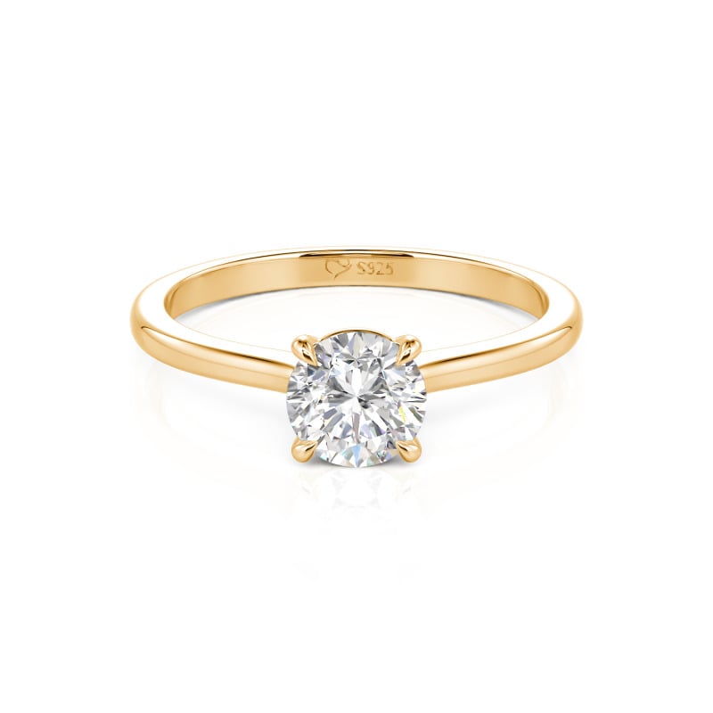 Jeulia Bague de Mariage Solitaire Ultra Fine Personnalisée en Or 10K/14K/18K Platine