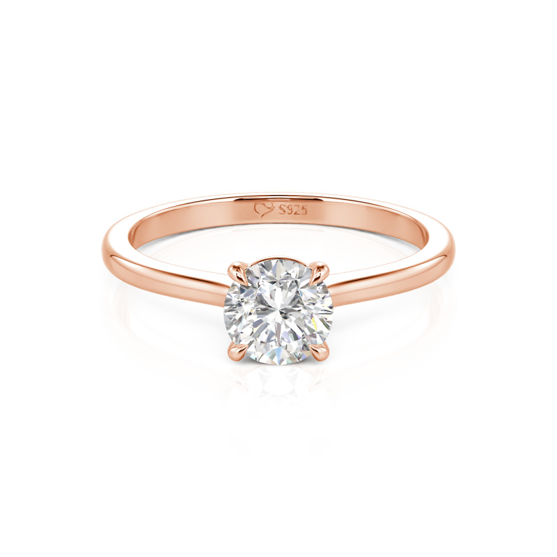 Jeulia Custom Ultra Thin Solitaire Wedding Ring 10K/14K/18K Gold Platinum