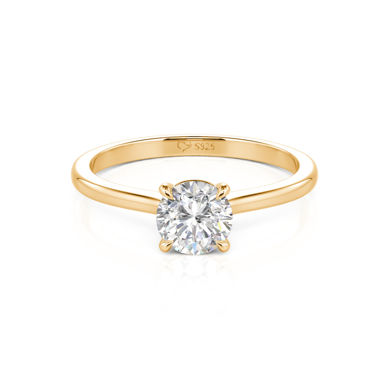 Jeulia Custom Ultra Thin Solitaire Wedding Ring 10K/14K/18K Gold Platinum