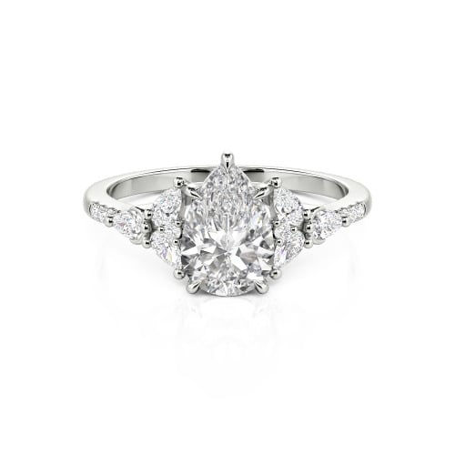 Jeulia Custom Violet Women Floral Engagement Ring Sterling Silver