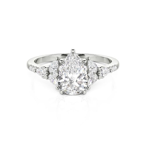 Jeulia Custom Violet Women Floral Engagement Ring Sterling Silver