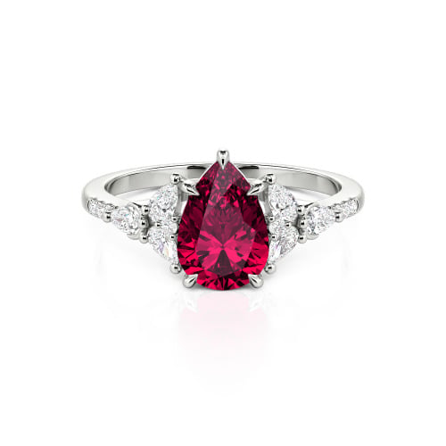 Jeulia Custom Violet Women Floral Engagement Ring Sterling Silver