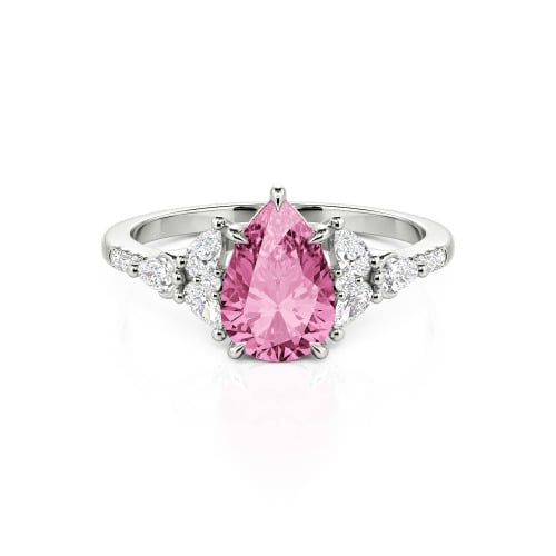 Jeulia Custom Violet Women Floral Engagement Ring Sterling Silver