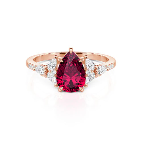 Jeulia Custom Violet Women Floral Engagement Ring Sterling Silver