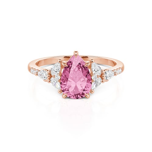 Jeulia Custom Violet Women Floral Engagement Ring Sterling Silver