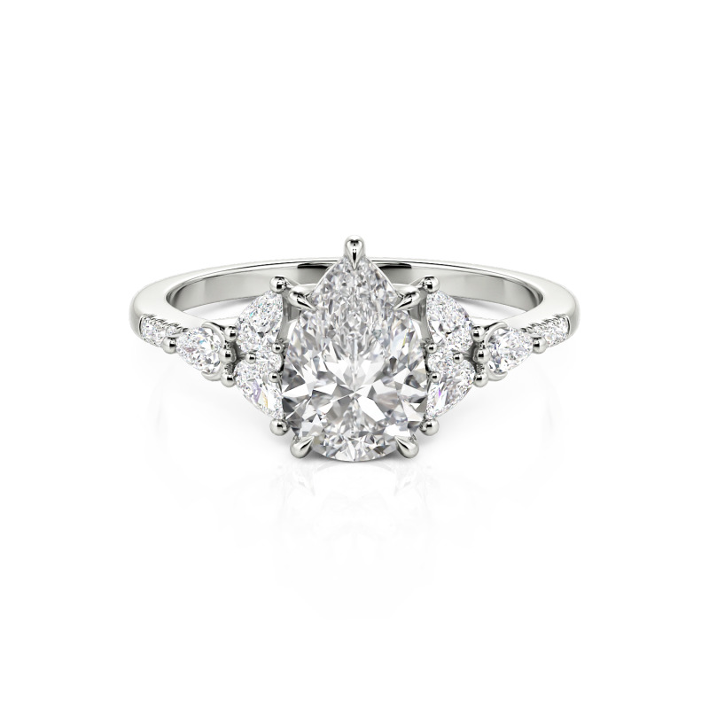 Jeulia Custom Violet Women Floral Engagement Ring Sterling Silver