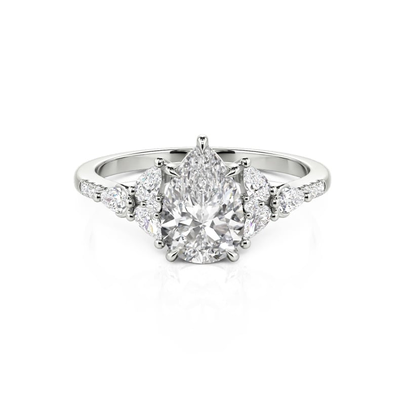Jeulia Custom Violet Women Floral Engagement Ring Sterling Silver
