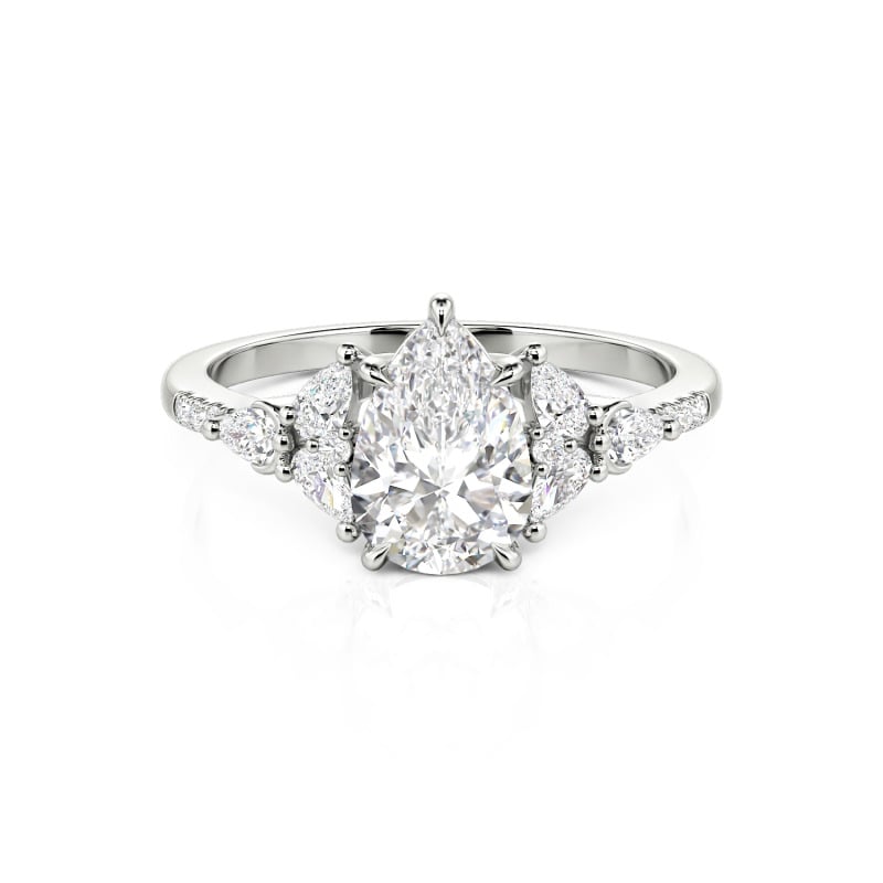 Jeulia Custom Violet Women Floral Engagement Ring Sterling Silver