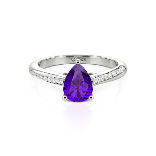 Jeulia Custom Pave Pear Shaped Engagement Ring