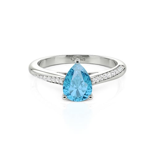 Jeulia Custom Pave Pear Shaped Engagement Ring