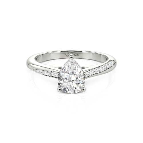 Jeulia Custom Pave Pear Shaped Engagement Ring