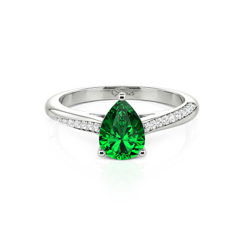 Jeulia Custom Pave Pear Shaped Engagement Ring