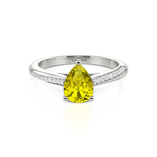 Jeulia Custom Pave Pear Shaped Engagement Ring