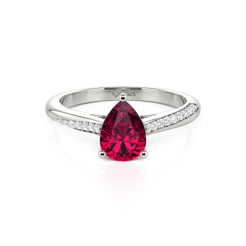 Jeulia Custom Pave Pear Shaped Engagement Ring