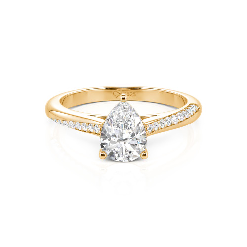 Jeulia Custom Pave Pear Shaped Engagement Ring