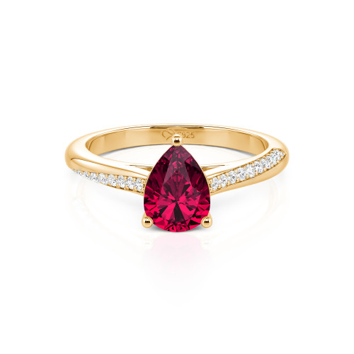 Jeulia Custom Pave Pear Shaped Engagement Ring