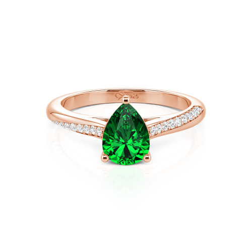 Jeulia Custom Pave Pear Shaped Engagement Ring