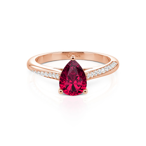 Jeulia Custom Pave Pear Shaped Engagement Ring