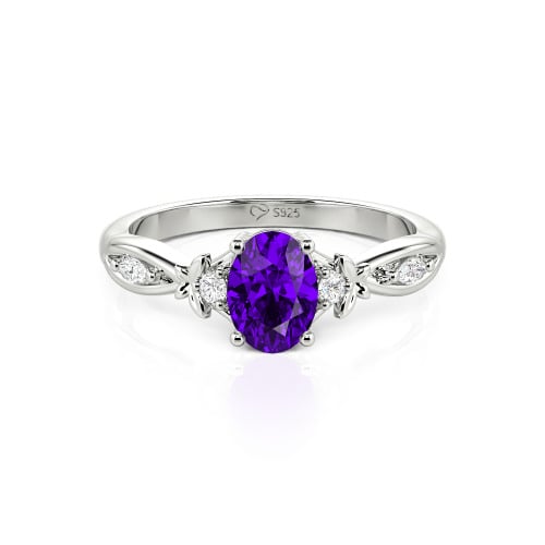 Jeulia Custom Twist Oval Cut Butterfly Engagement Ring Sterling Silver